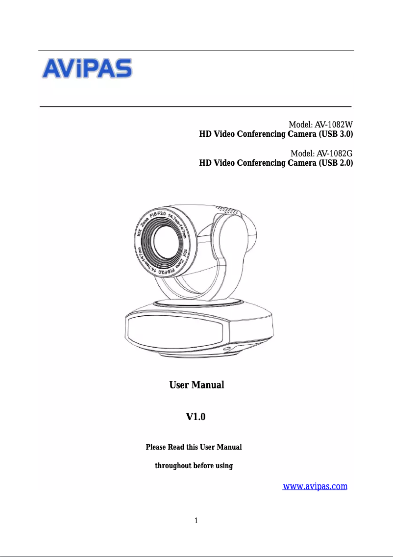 Page n°1 - Manuel utilisateur AViPAS AV-1082