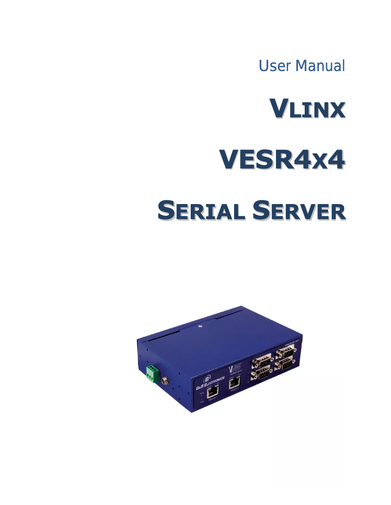 Page n°1 - Manuel utilisateur B&B Electronics VESR424T-MT