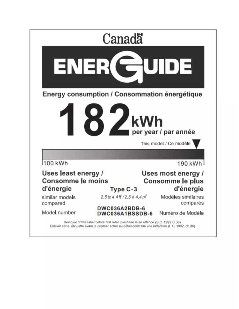 Page 1 de la notice Label énergétique Danby DWC036A1BSSDB-6