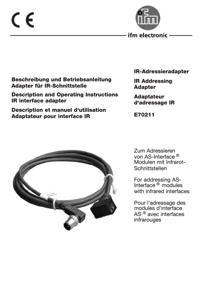 Page n°1 - Manuel utilisateur IFM E70211