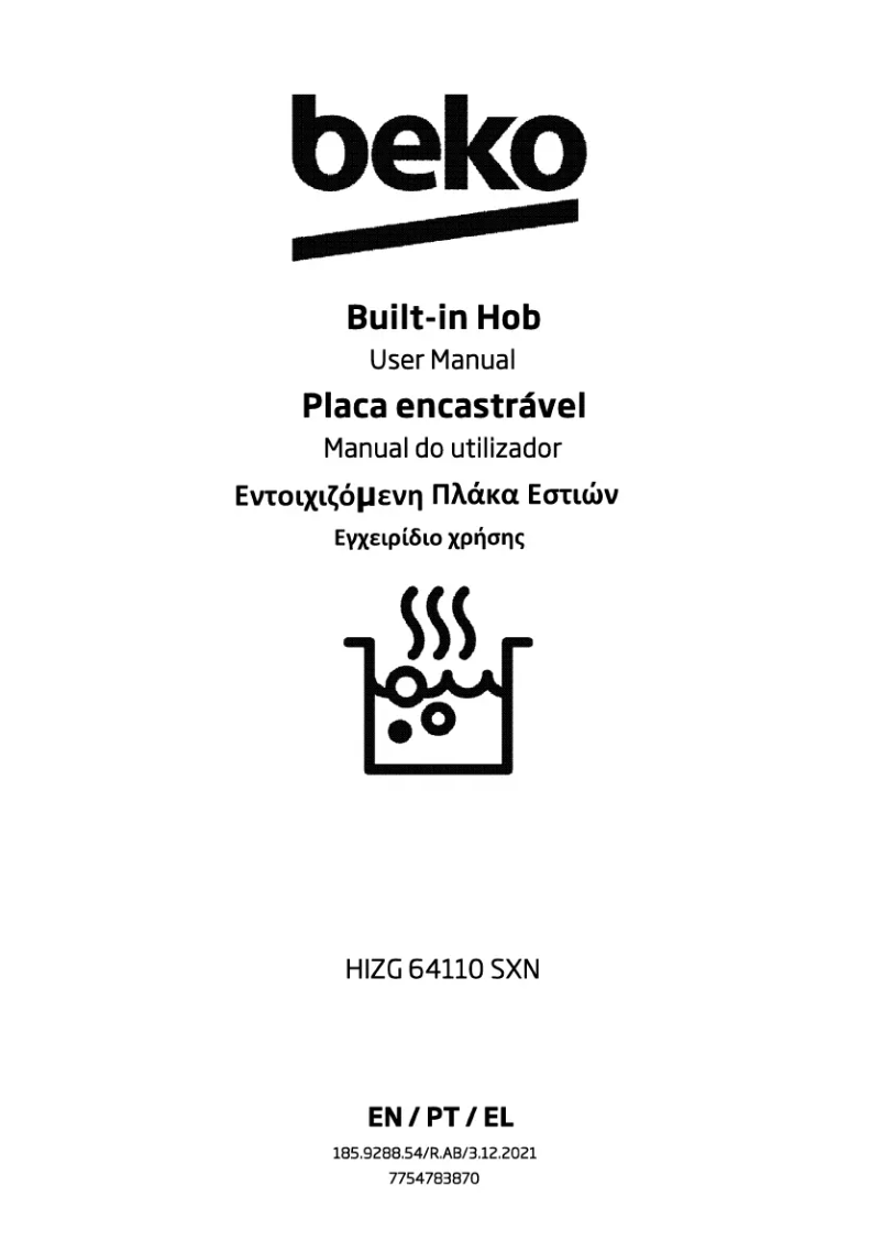 Page 1 de la notice Manuel utilisateur Beko HIZG 64110 SXN