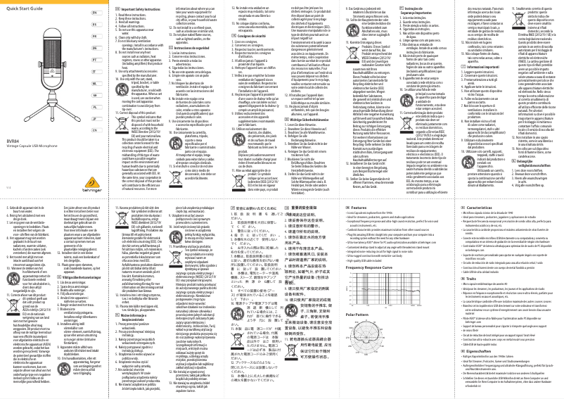 Page 1 de la notice Manuel utilisateur Behringer BVR84