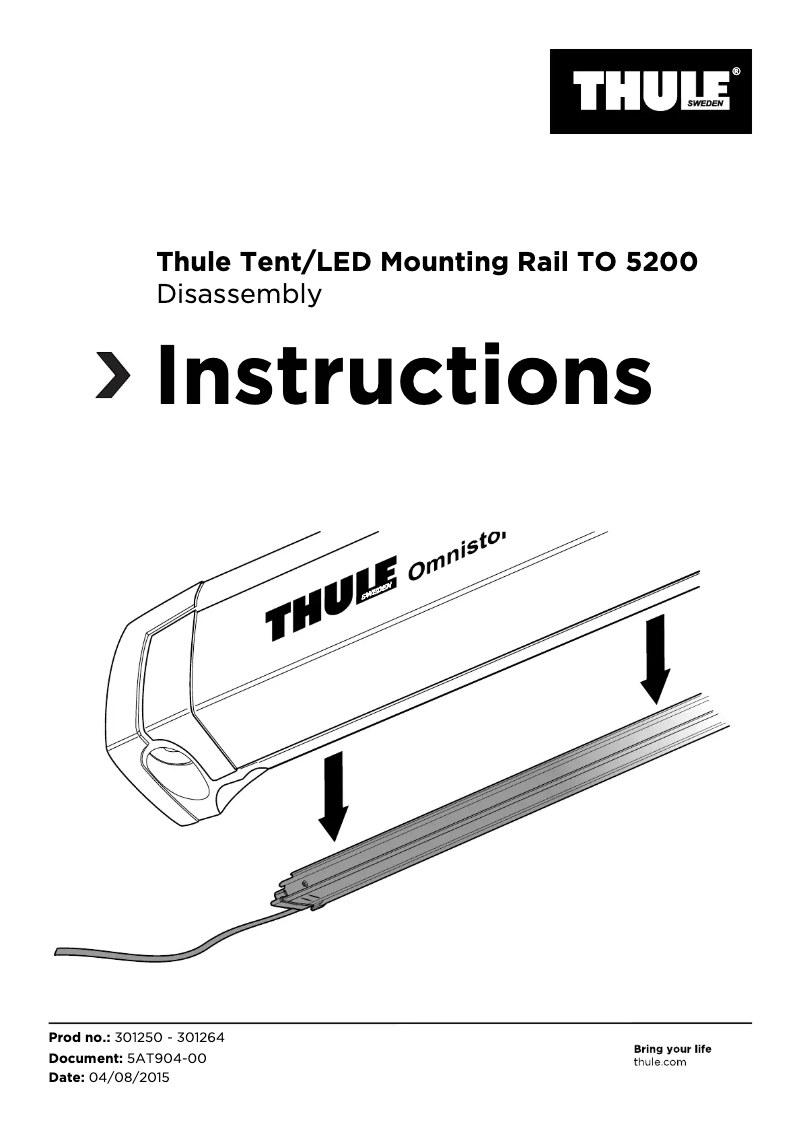 Page 1 de la notice Instructions / montage Thule Omnistor 5200