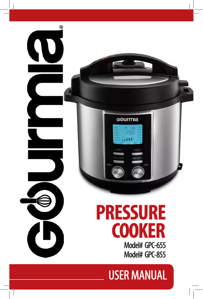 Page 1 de la notice Manuel utilisateur Gourmia GPC855