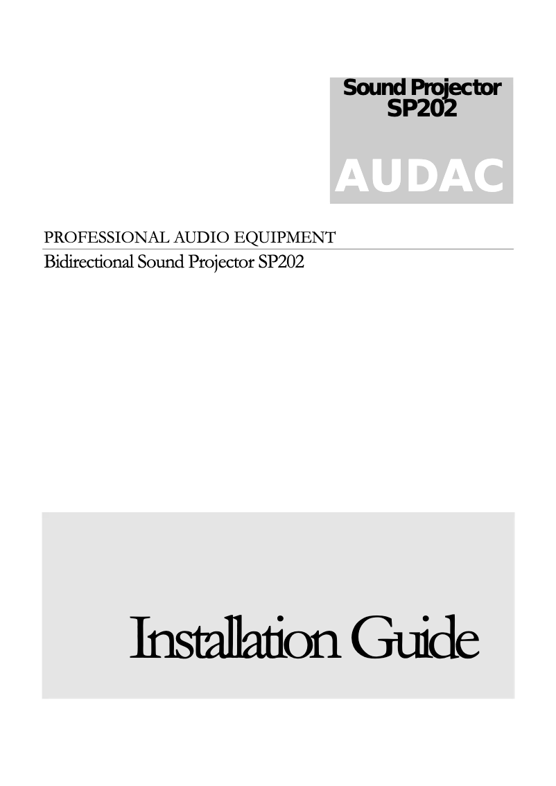 Image de la première page du manuel de l'appareil SP202