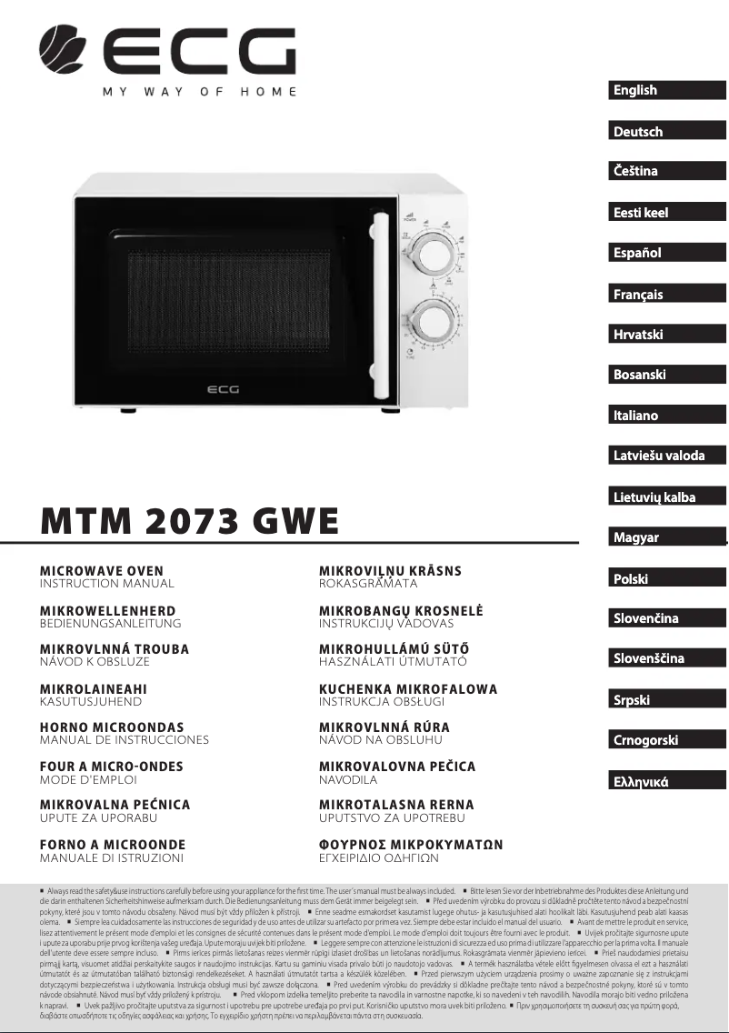 Page 1 de la notice Manuel utilisateur ECG MTM 2073 GWE