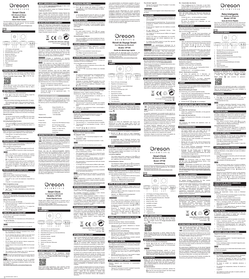 Page 1 de la notice Manuel utilisateur Oregon Scientific CP100