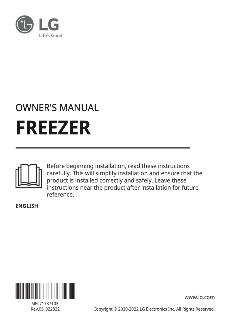 Page 1 de la notice Manuel utilisateur LG GFT41PZGSZ