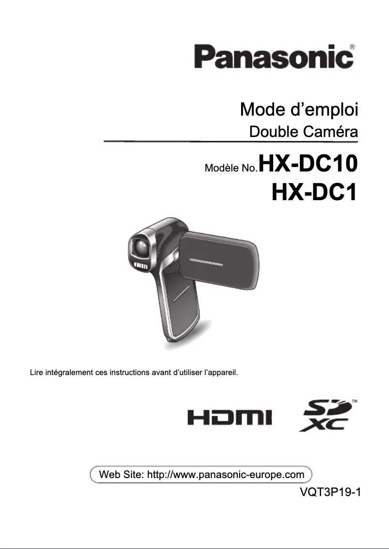 Page 1 de la notice Manuel utilisateur Panasonic HX-DC10