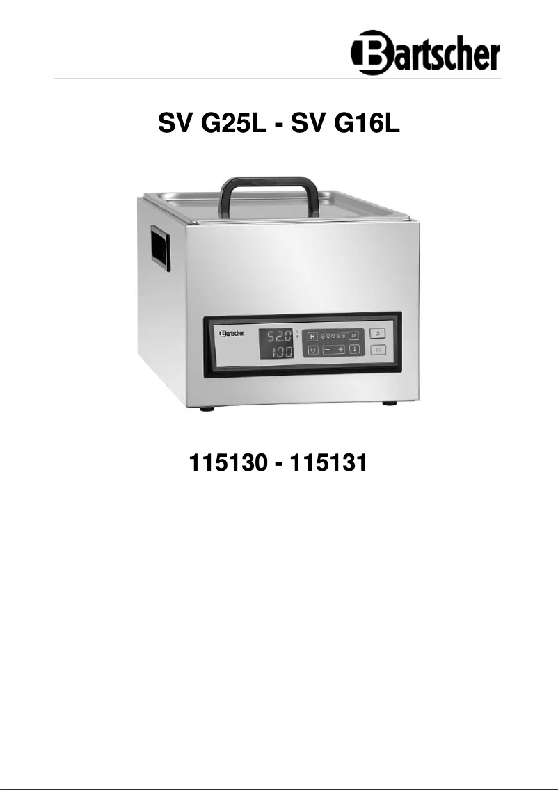 Image de la première page du manuel de l'appareil SV G16L