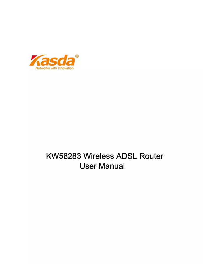 Page n°1 - Manuel utilisateur Kasda KW58283