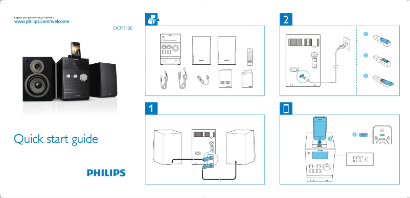 Página 1 del manual Guía de inicio rápido Philips DCM3100