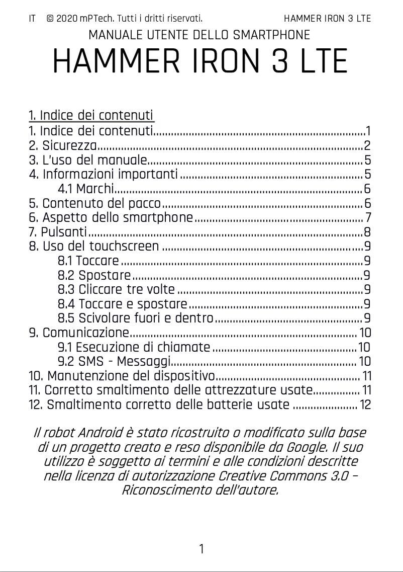 Image de la première page du manuel de l'appareil Iron 3 LTE