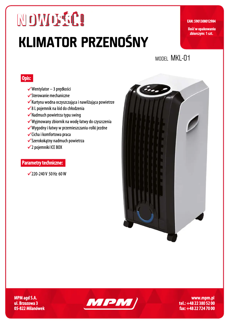 Page n°1 - Fiche technique MPM MKL-01