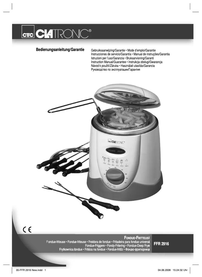 Page 1 de la notice Manuel utilisateur Clatronic TFR 2916