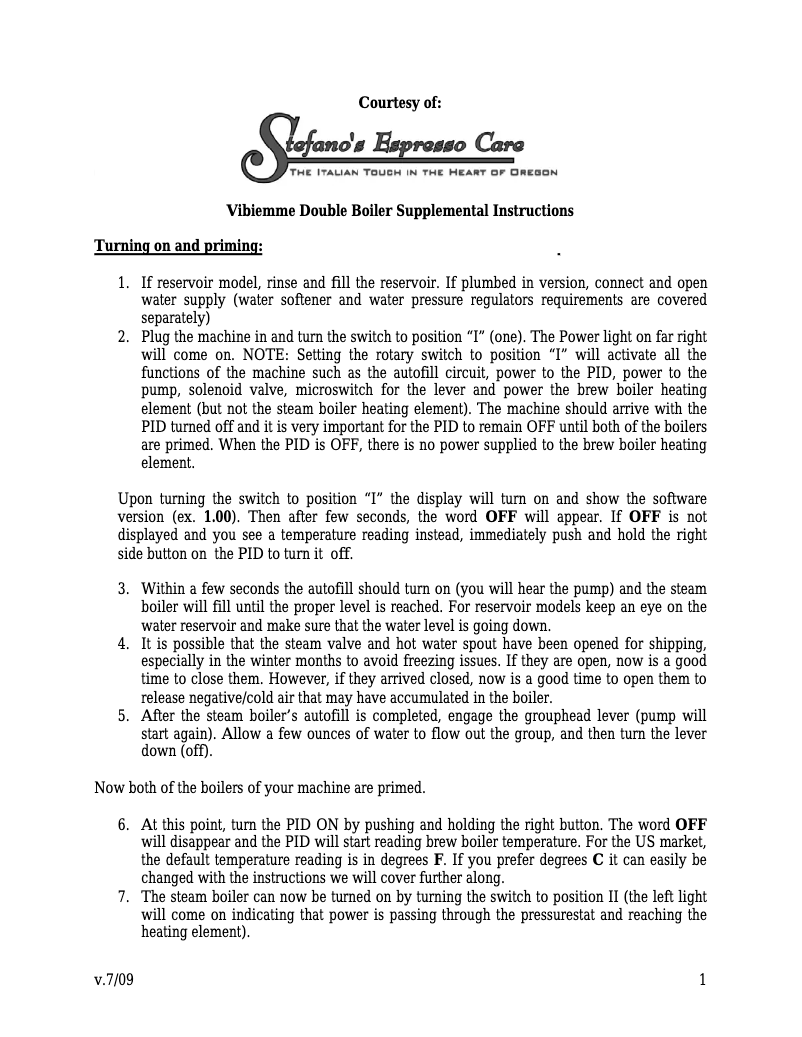 Page 1 de la notice Manuel utilisateur Vibiemme Domobar Double version 3