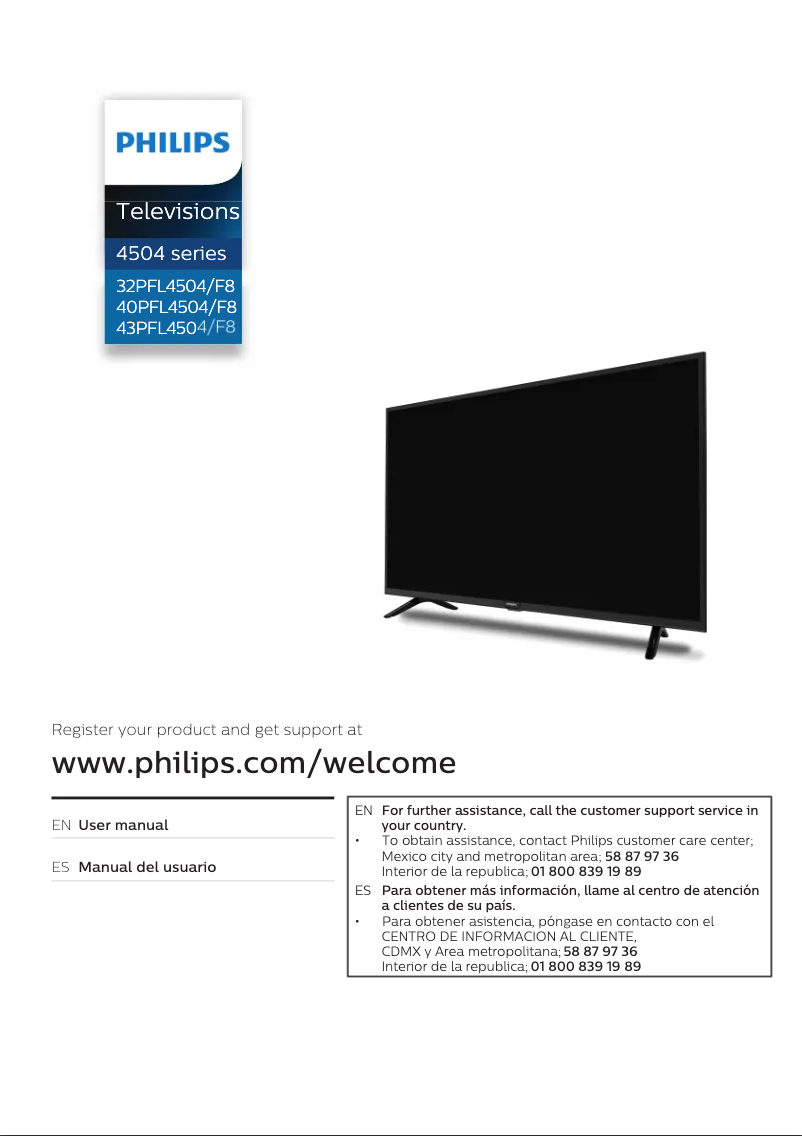 Page 1 de la notice Manuel utilisateur Philips 40PFL4504
