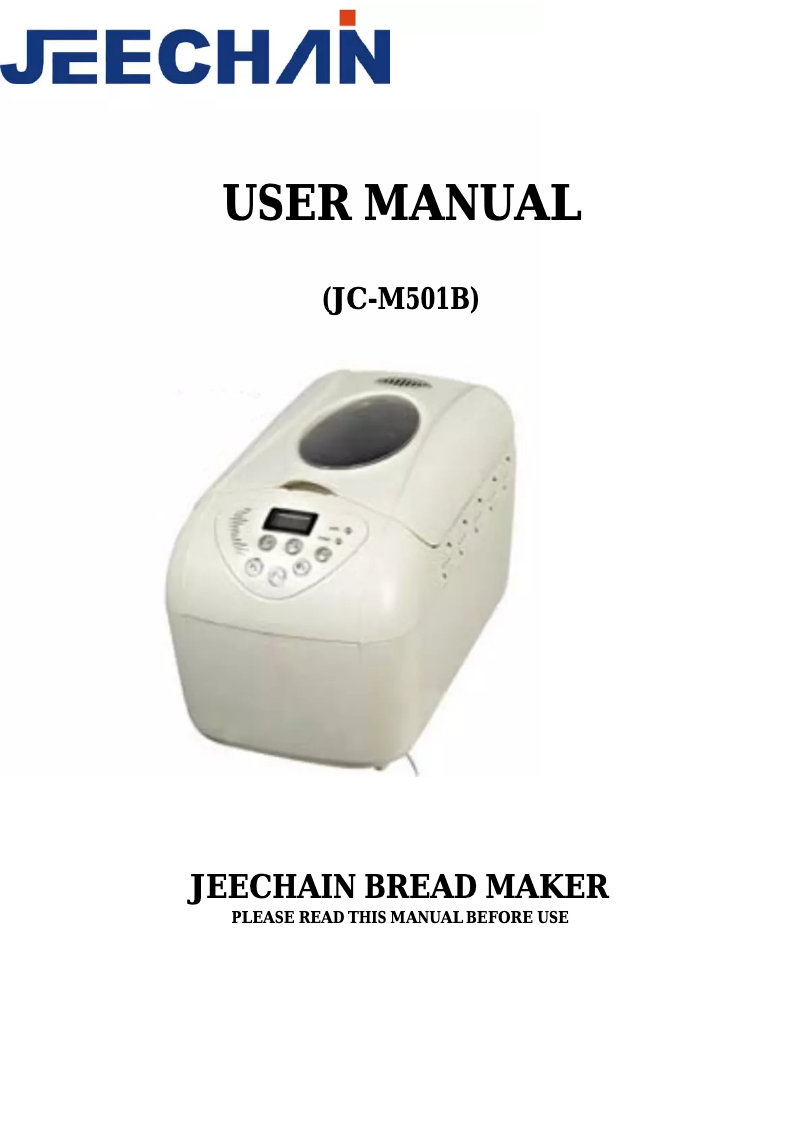 Image de la première page du manuel de l'appareil JC-M501B