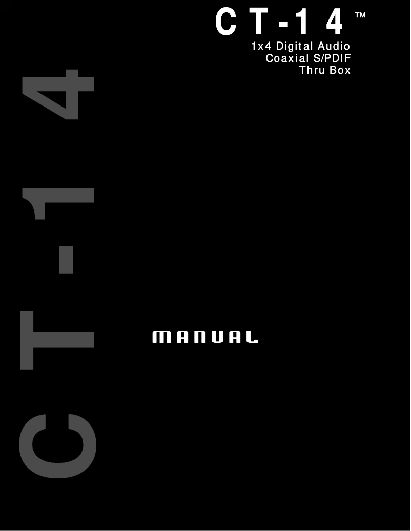Image de la première page du manuel de l'appareil CT-14