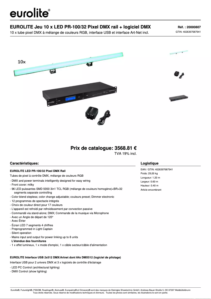Image de la première page du manuel de l'appareil LED PR-100/32