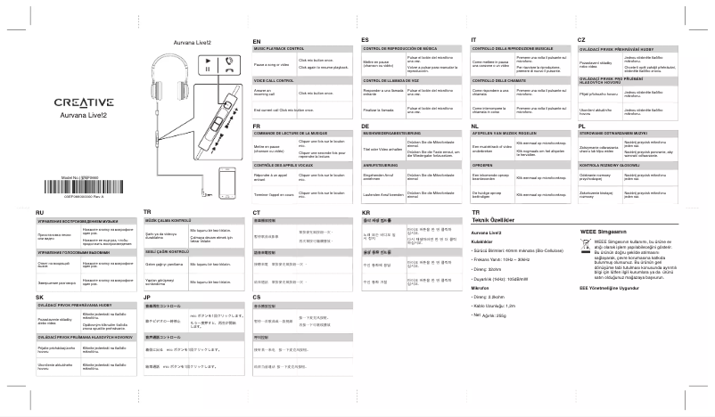 Page n°1 - Manuel utilisateur Creative Aurvana Live! 2