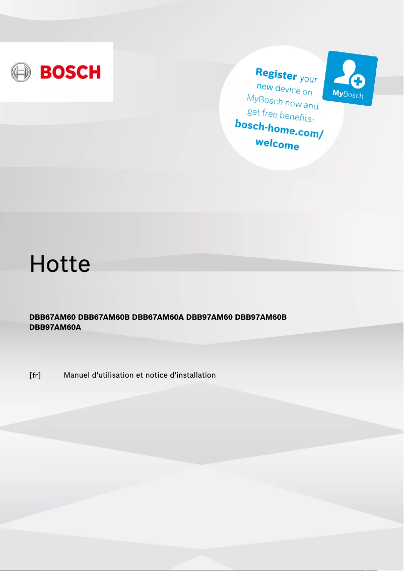 Page 1 de la notice Manuel utilisateur Bosch DBB97AM60