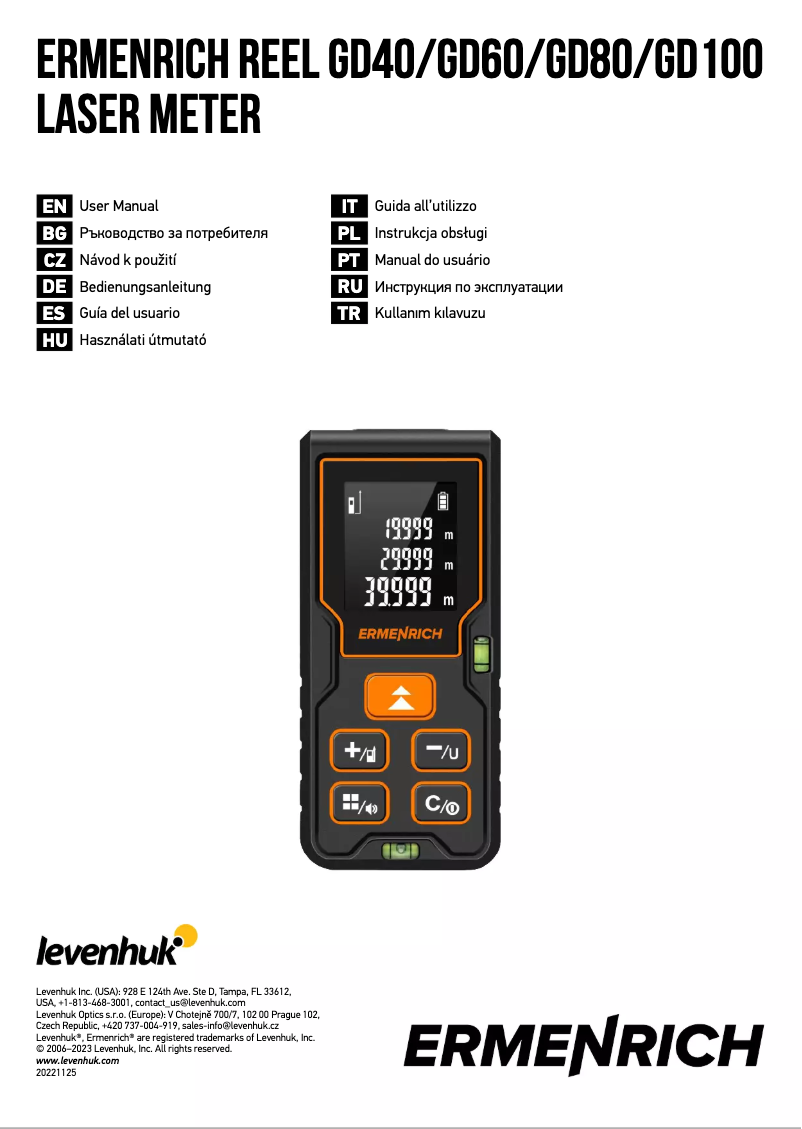 Page n°1 - Manuel utilisateur Ermenrich Reel GD100