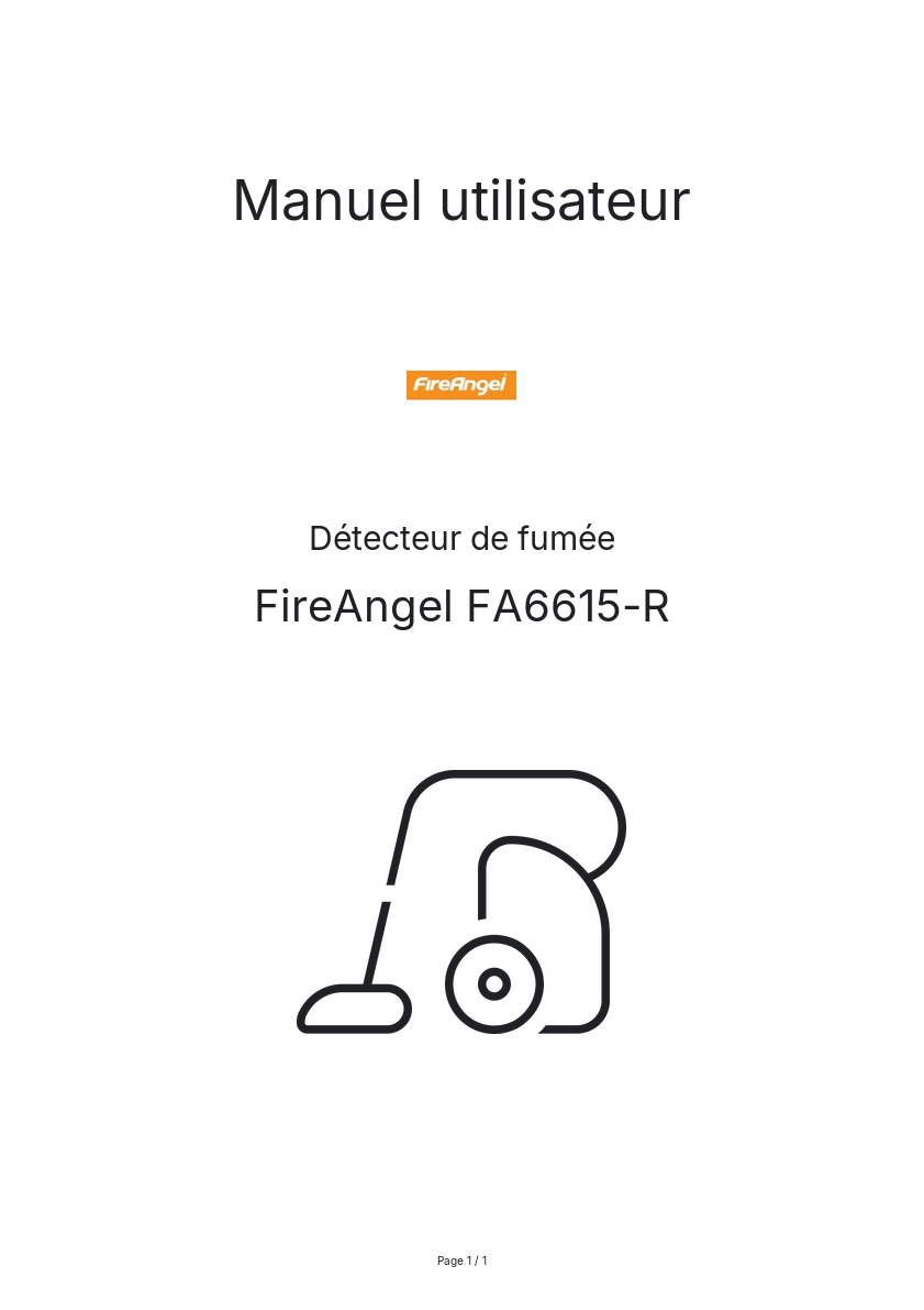 Image de la première page du manuel de l'appareil FA6615-R