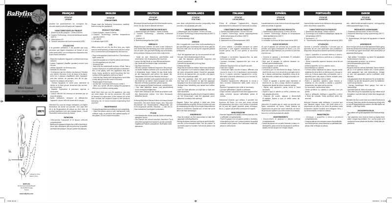 Page 1 de la notice Manuel utilisateur BaByliss H100E