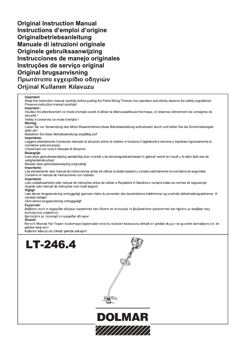 Page 1 de la notice Manuel utilisateur Dolmar LT-246.4