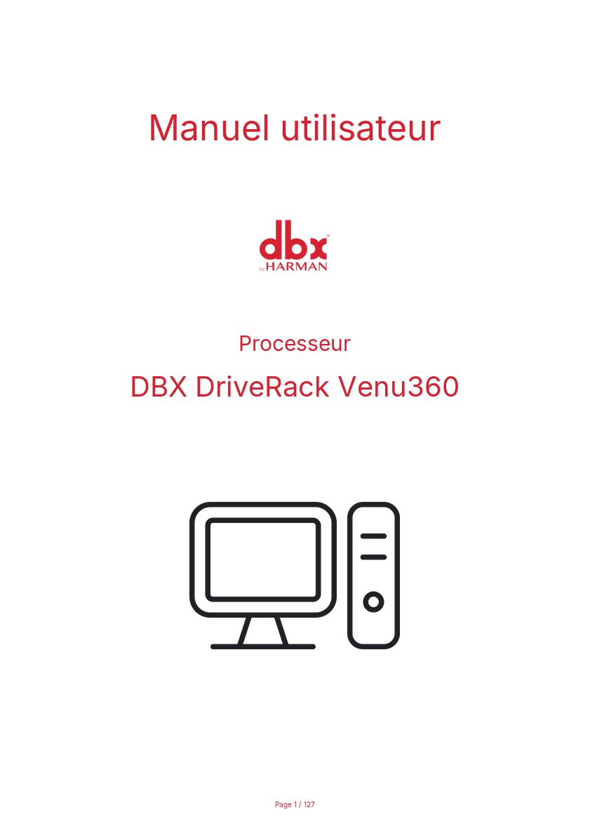 Page n°1 - Manuel utilisateur DBX DriveRack Venu360