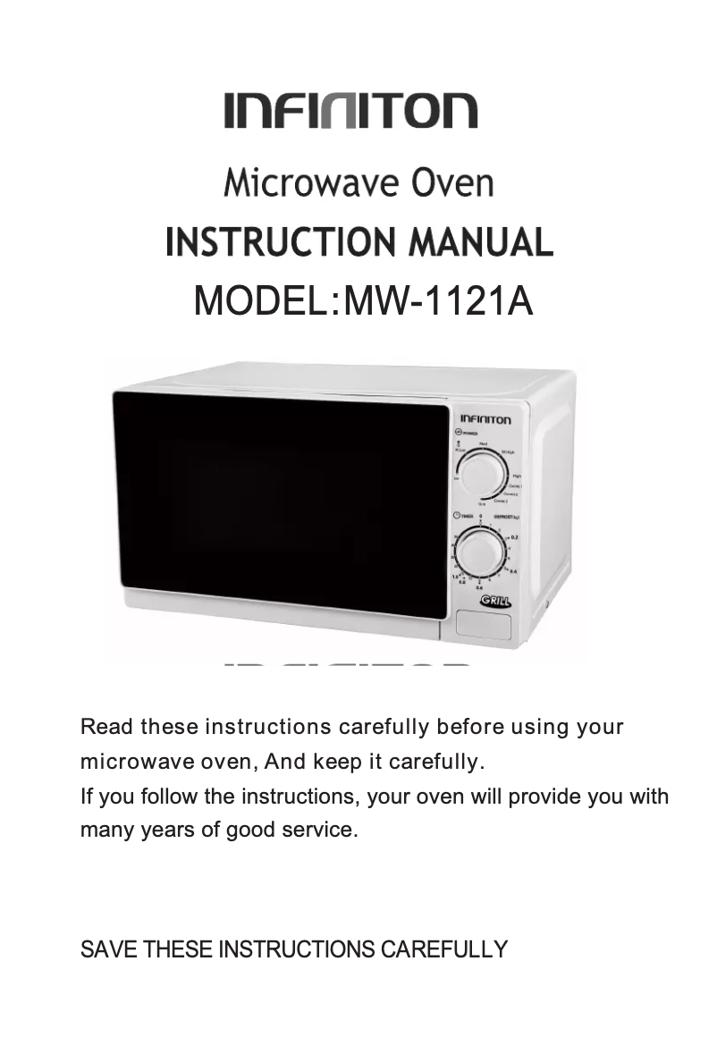Page 1 de la notice Manuel utilisateur Infiniton MW-1121A