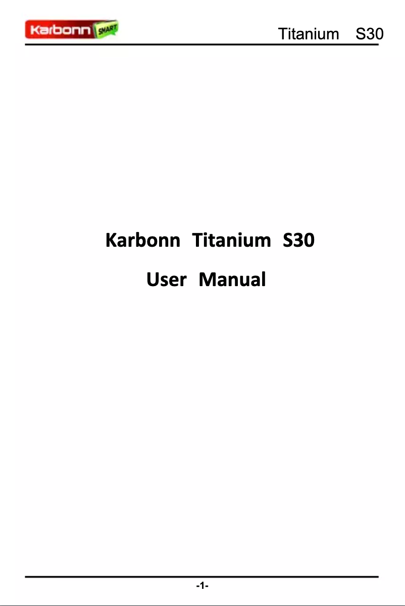 Image de la première page du manuel de l'appareil Titanium S30
