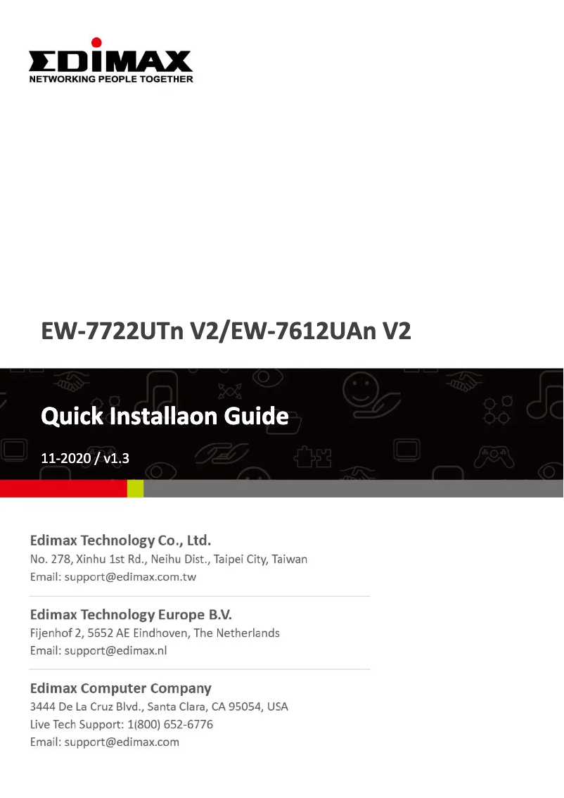 Página 1 del manual Manual de usuario Edimax EW-7722UTn V2