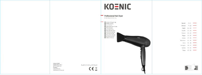 Page n°1 - Manuel utilisateur Koenic KHD 4223 AC EU