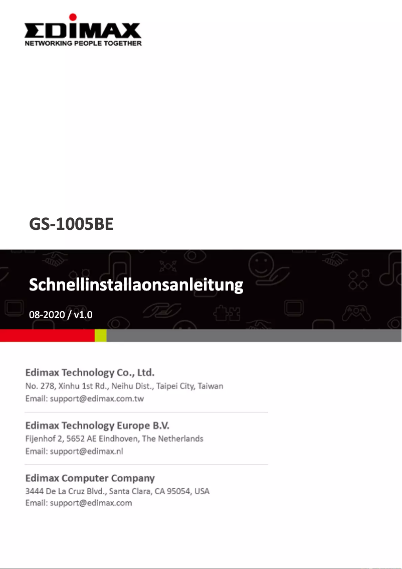 Page 1 de la notice Manuel utilisateur Edimax GS-1005BE