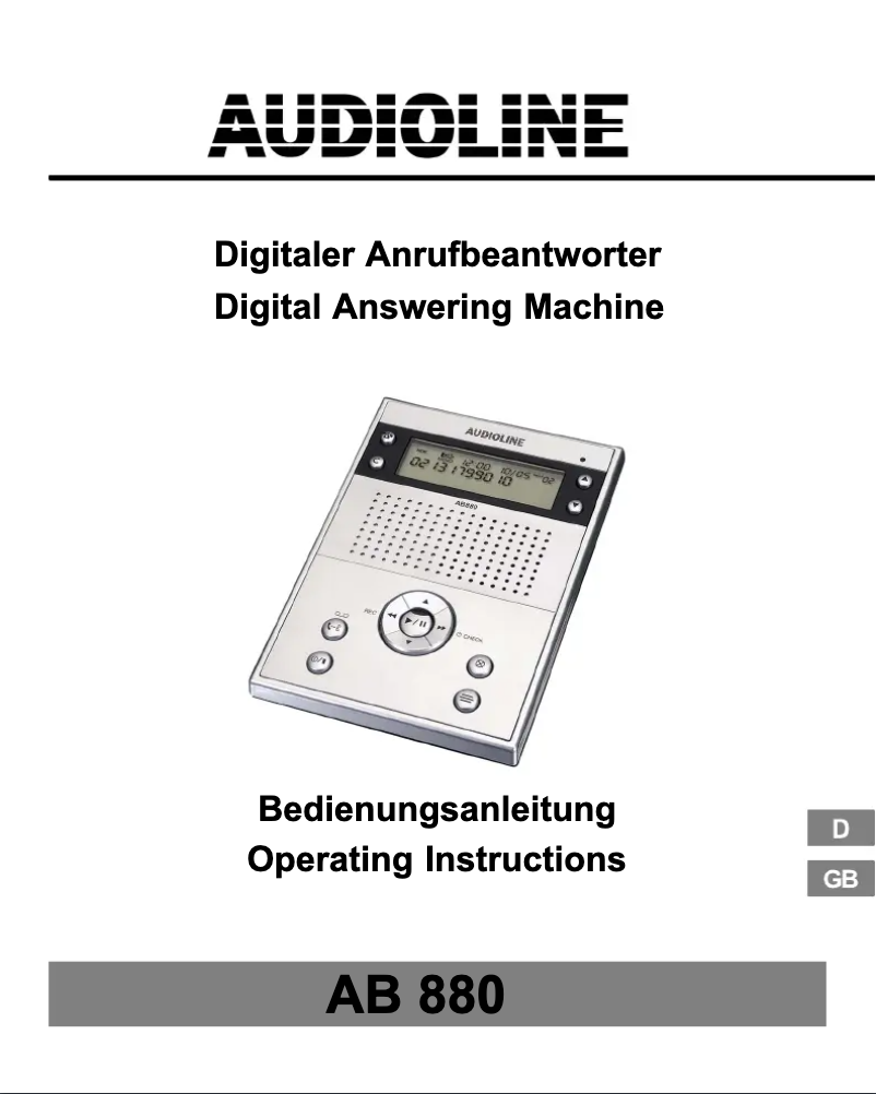 Image de la première page du manuel de l'appareil AB 880