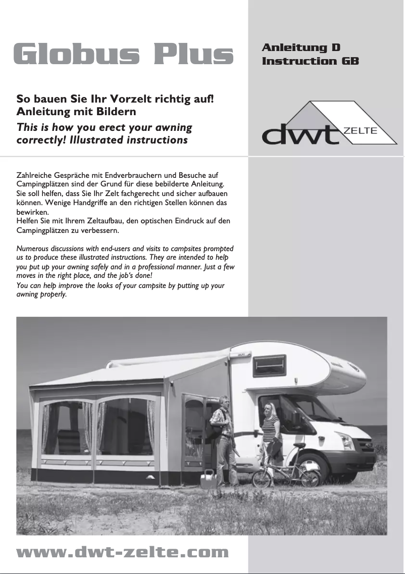 Página 1 del manual Manual de usuario dwt-Zelte Globus Plus
