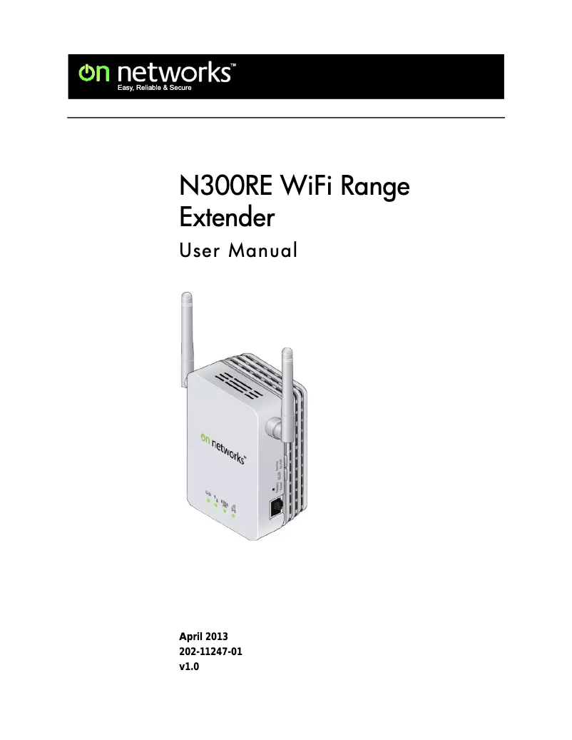 Page n°1 - Manuel utilisateur On Networks N300RE