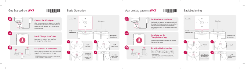 Page n°1 - Guide d'installation LG WK7