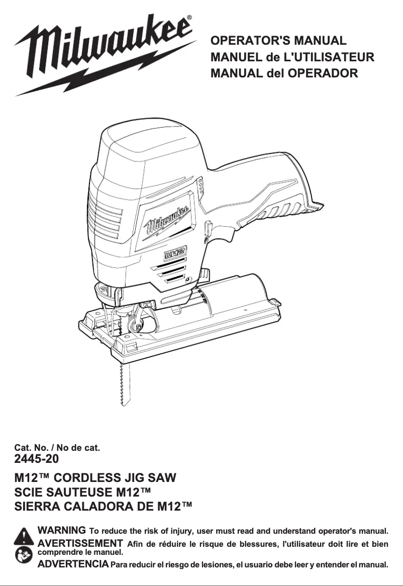 Page n°1 - Manuel utilisateur Milwaukee M12 2445-21