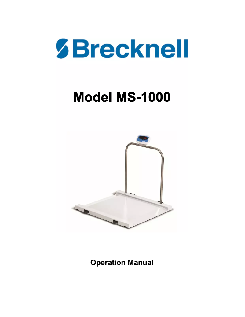 Página 1 del manual Manual de usuario Brecknell MS-1000