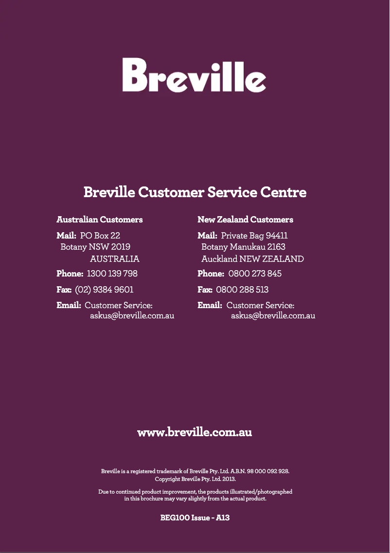 Page 1 de la notice Manuel utilisateur Breville Aroma Style Electronic BCM600