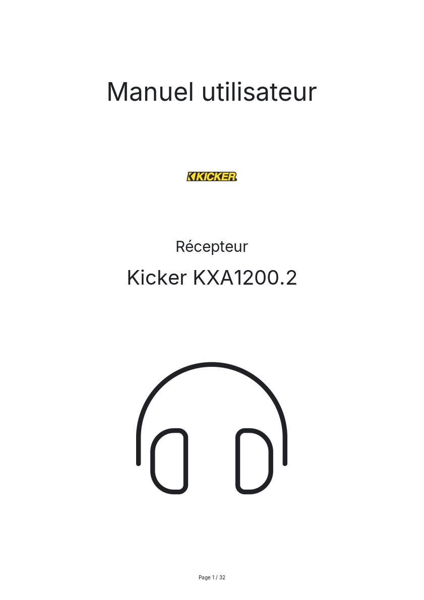 Image de la première page du manuel de l'appareil KXA1200.2