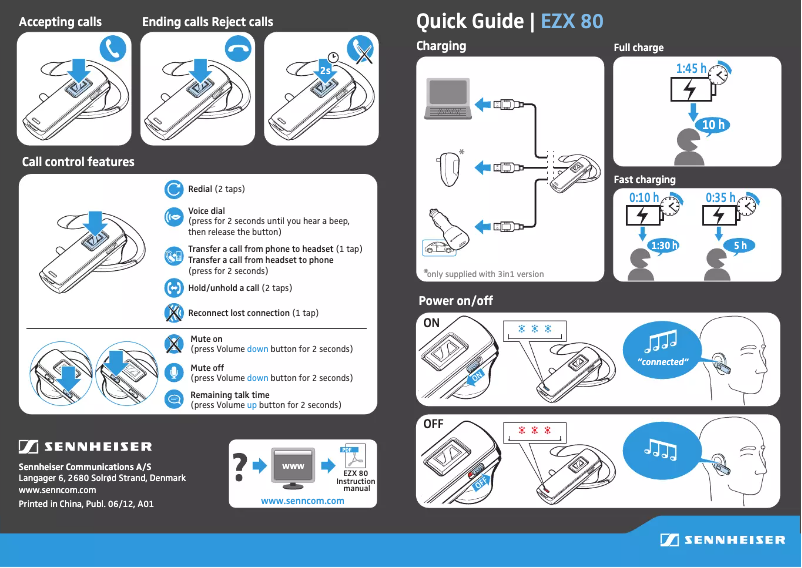 Image de la première page du manuel de l'appareil EZX 80