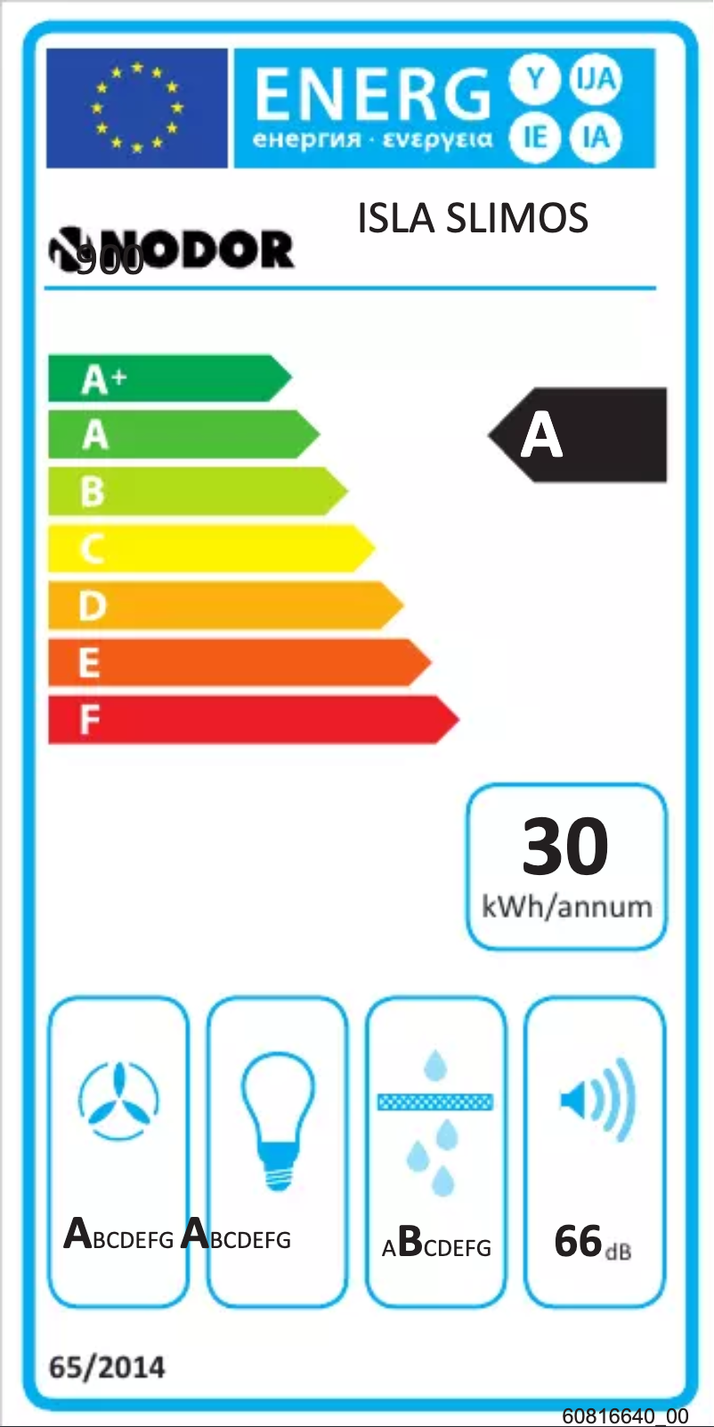 Page n°1 - Label énergétique Nodor Isla Slimos 900