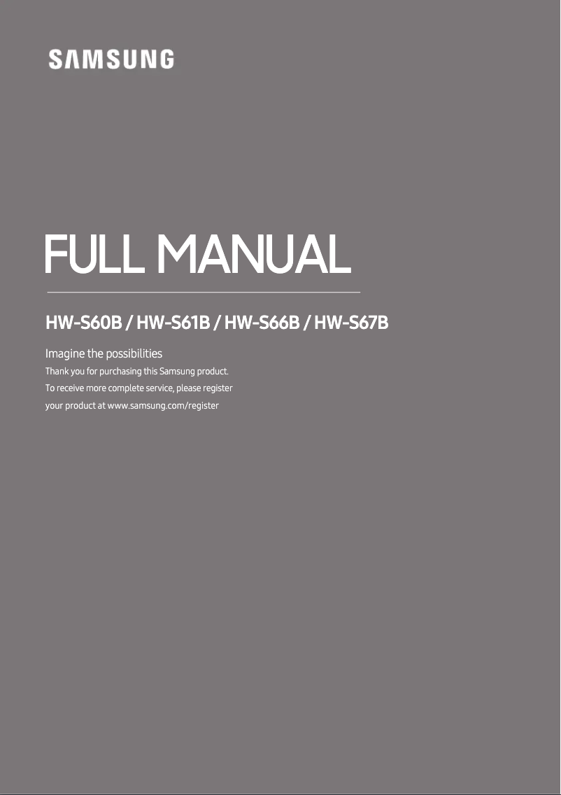 Page n°1 - Manuel utilisateur Samsung HW-S61B