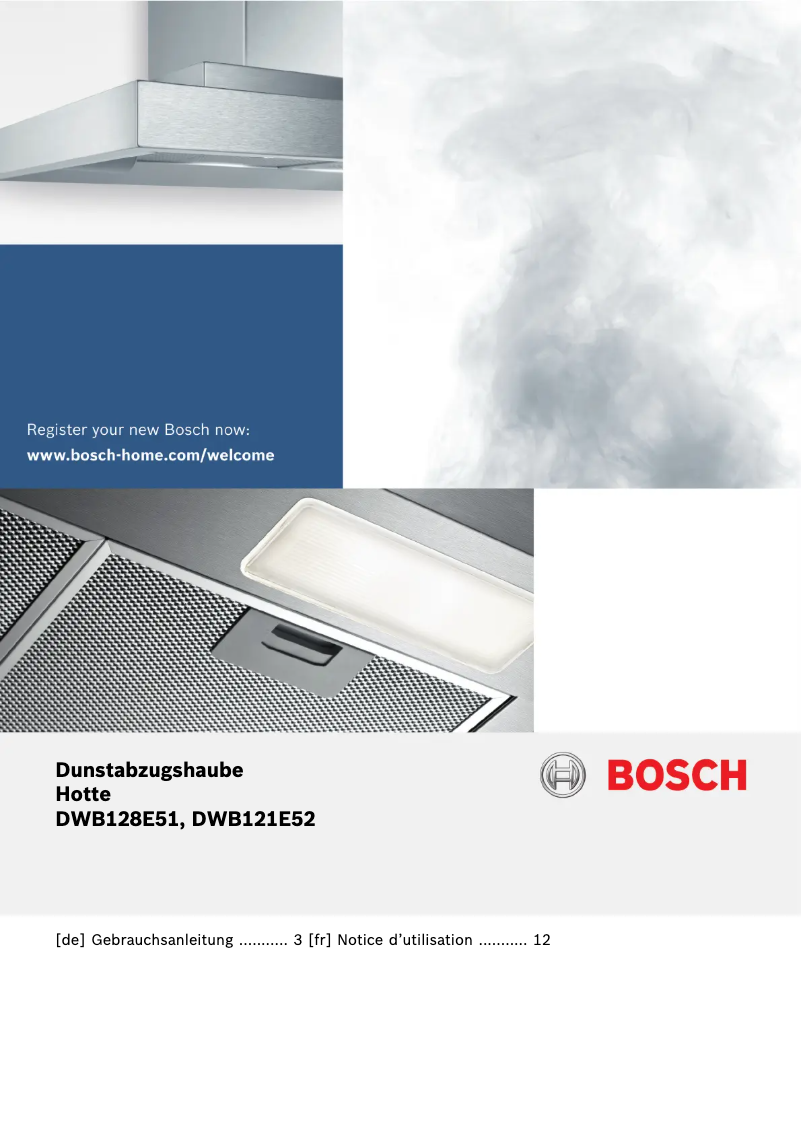 Page 1 de la notice Manuel utilisateur Bosch DWB128E51