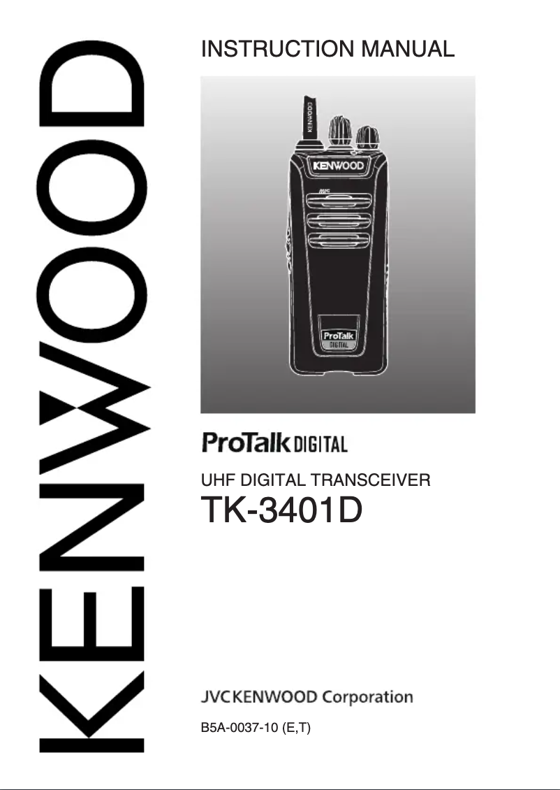 Page n°1 - Manuel utilisateur Kenwood TK-3401D