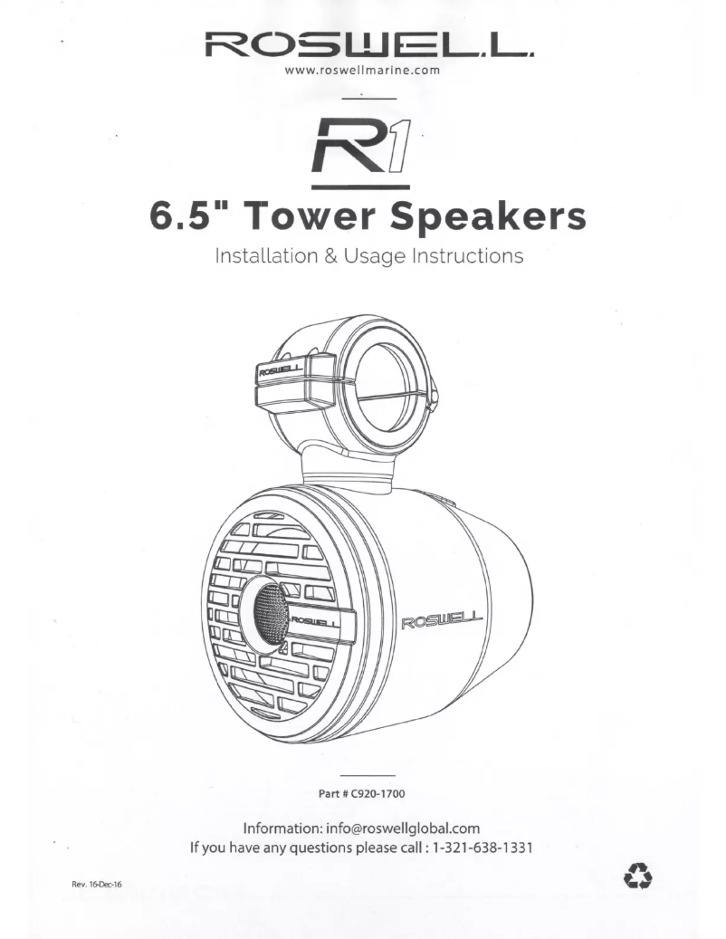 Image de la première page du manuel de l'appareil R 6.5 Tower